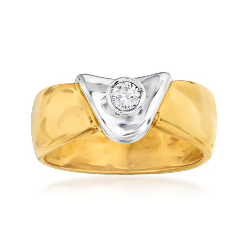 C. 1990 Vintage Salvini .12 Carat Diamond Ring in 18kt Two-Tone Gold. Size 6 image number 0