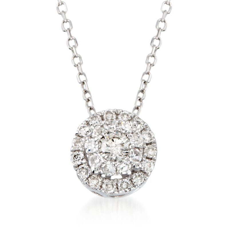 .25 ct. t.w. Diamond Halo Pendant Necklace in 14kt White Gold image number 0