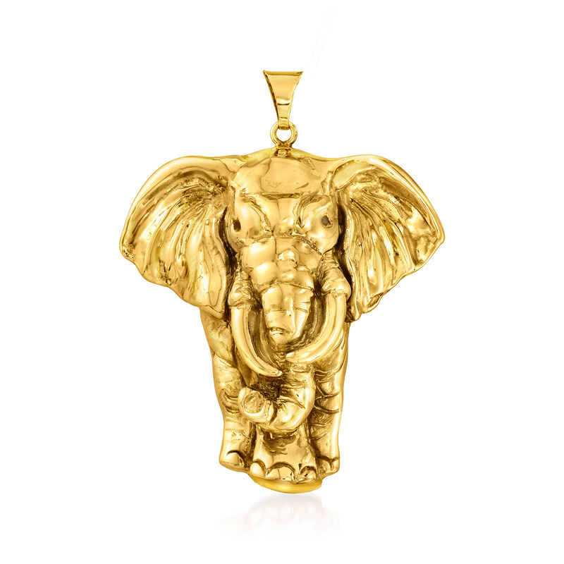 Italian 14kt Yellow Gold Elephant Pendant image number 0