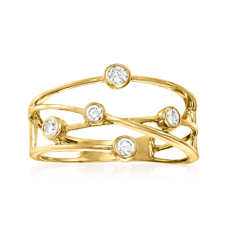 .25 ct. t.w. Bezel-Set Diamond Crisscross Ring in 14kt Yellow Gold image number 0