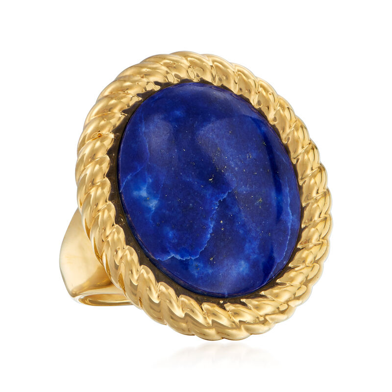 Italian Andiamo Lapis Ring in 14kt Yellow Gold Over Resin image number 3