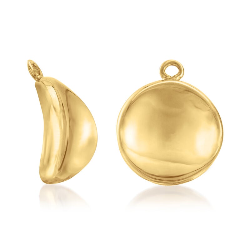 14kt Yellow Gold Concave Petite Disc Drop Earring Jackets  image number 2
