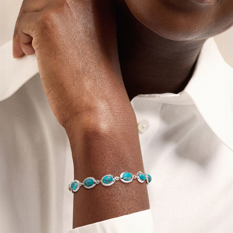 Turquoise Bracelet in Sterling Silver image number 1
