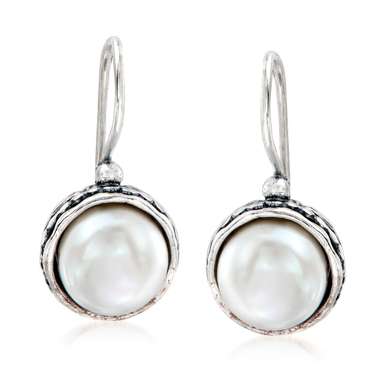 9.5-10mm Cultured Pearl Drop Earrings in Sterling Silver image number 0