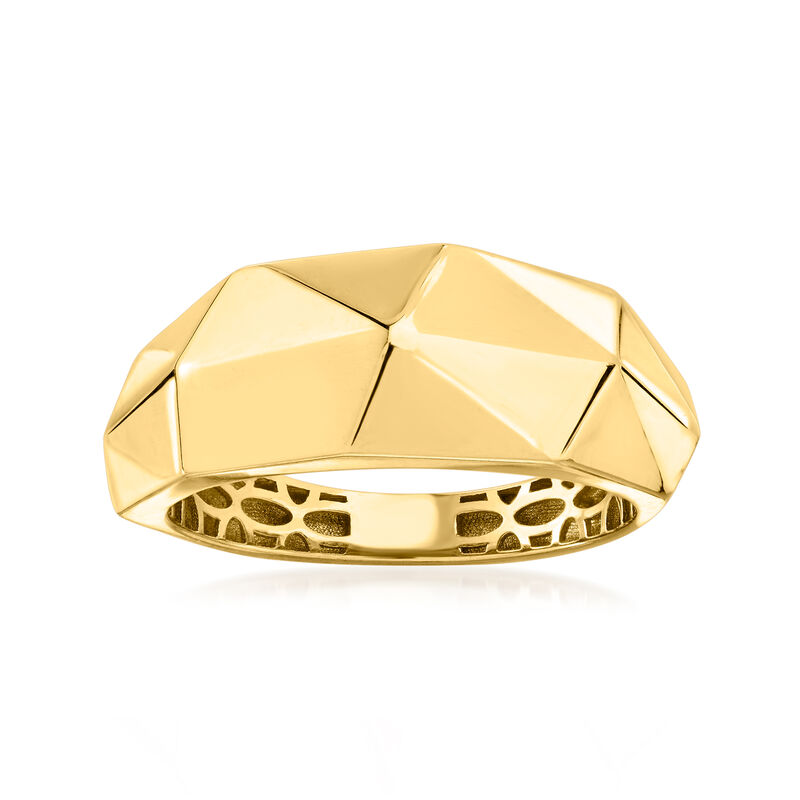 14kt Yellow Gold Faceted Ring image number 0