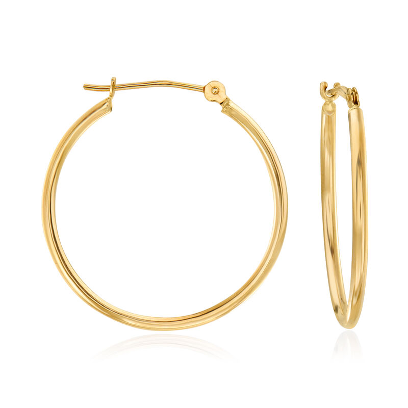 4.00 ct. t.w. Sky Blue Topaz Interchangeable Hoop Earrings in 14kt Yellow Gold. 1 1/4&quot; image number 2