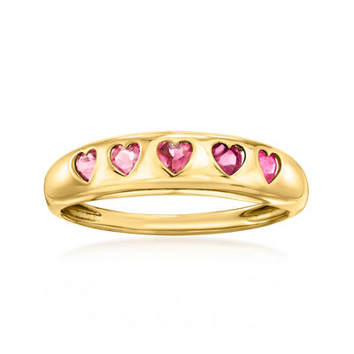 .50 ct. t.w. Multi-Gemstone Hearts Ring in 14kt Yellow Gold