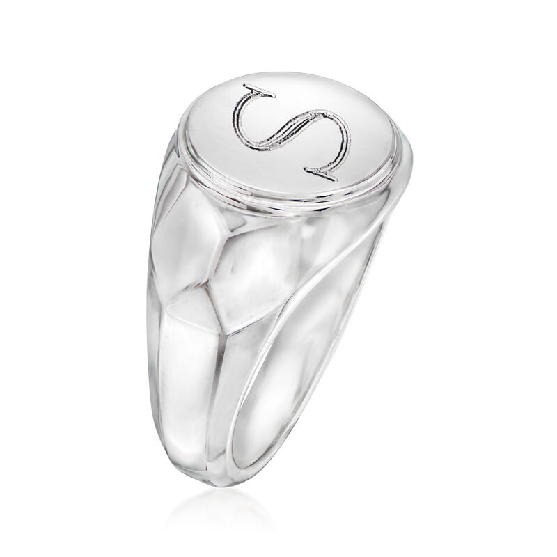 Gabriel Designs Men's Sterling Silver Personalized Signet Ring image number 1