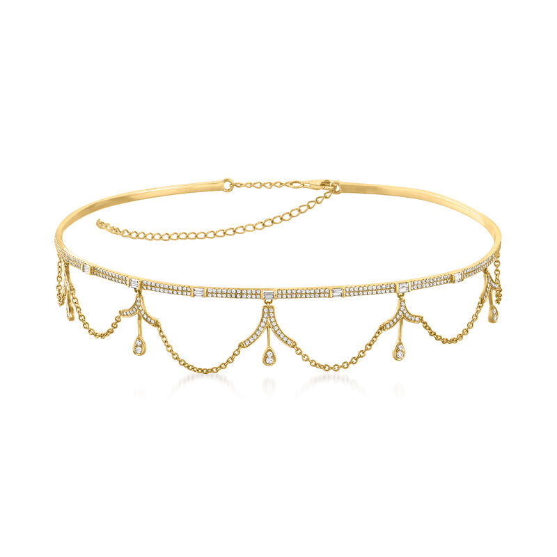 1.68 ct. t.w. Diamond Choker Necklace in 14kt Yellow Gold image number 0