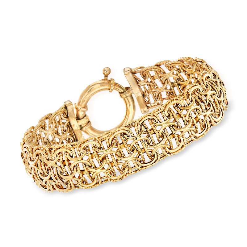 14kt Yellow Gold Domed Byzantine Bracelet image number 0