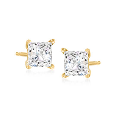1.00 ct. t.w. Princess-Cut CZ Stud Earrings in 14kt Yellow Gold