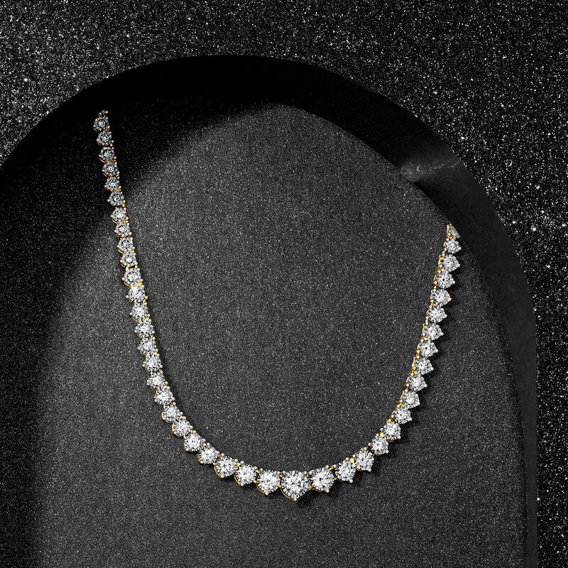 3.00 ct. t.w. Graduated Lab-Grown Diamond Tennis Necklace in 18kt Gold Over Sterling image number 3