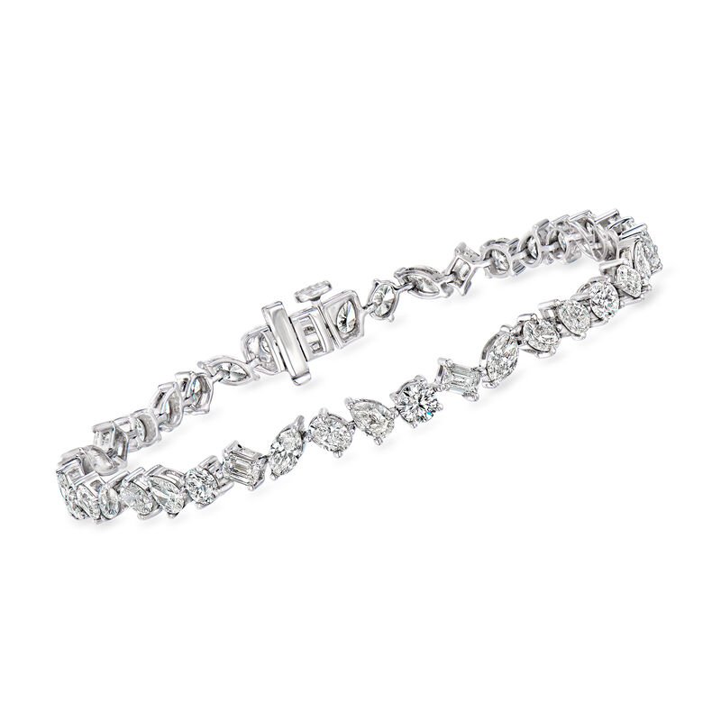 7.00 ct. t.w. Multi-Shaped Lab-Grown Diamond Tennis Bracelet in 14kt White Gold image number 0