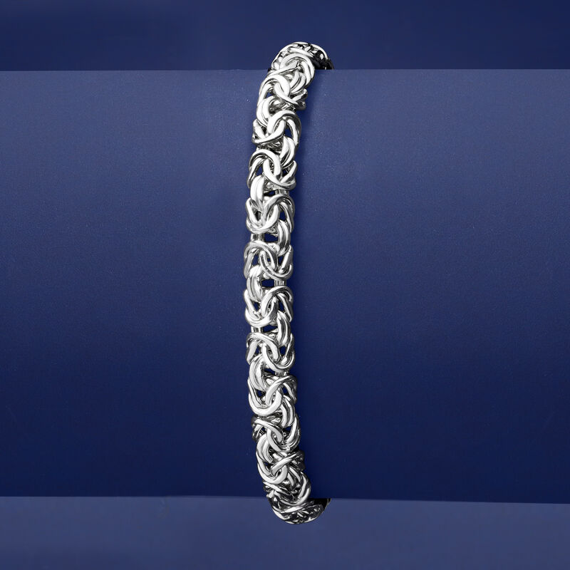 Sterling Silver Small Byzantine Bracelet image number 3