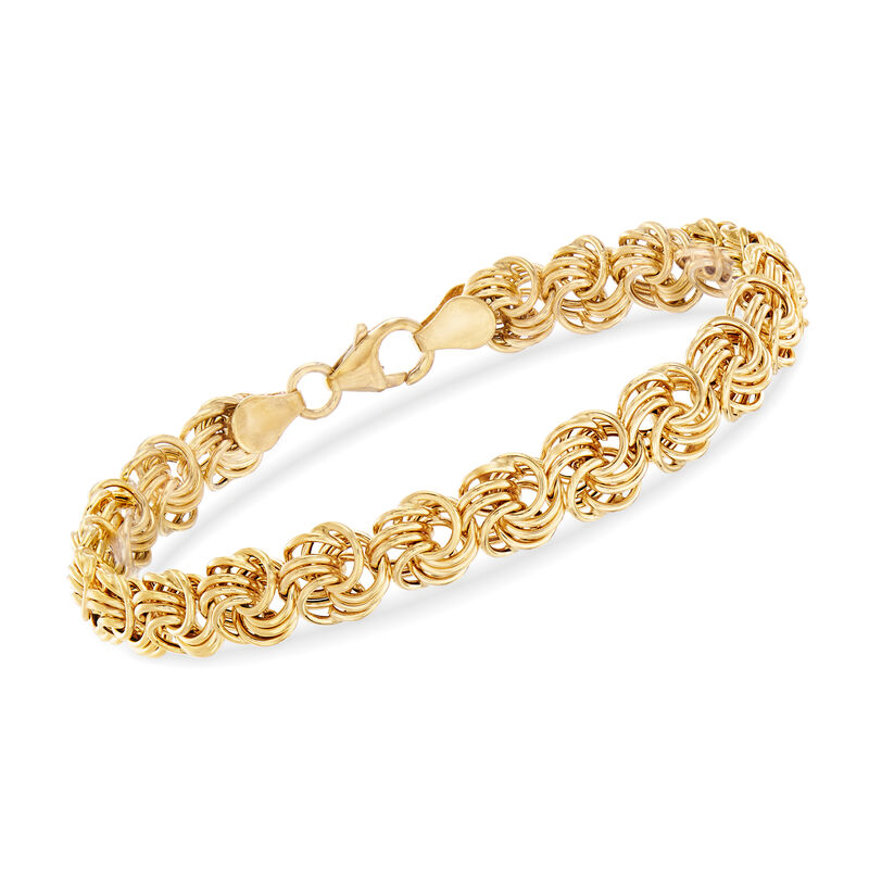 Italian Rosetta-Link Bracelet in 14kt Yellow Gold image number 0