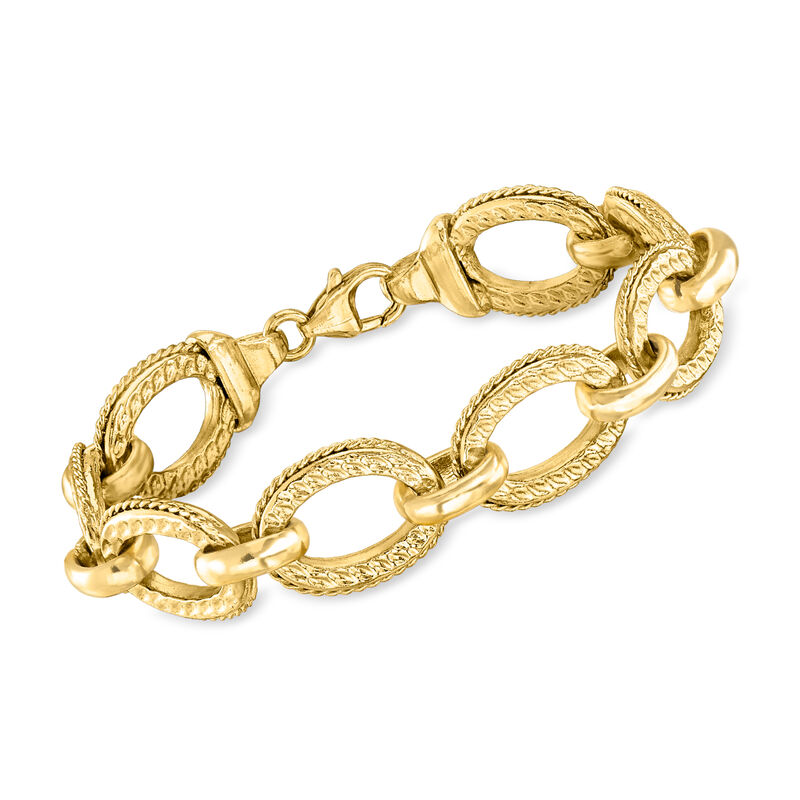 Italian 14kt Yellow Gold-Plated Link Bracelet image number 0