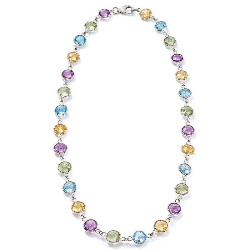 40.00 ct. t.w. Multi-Gemstone Necklace in Sterling Silver image number 2