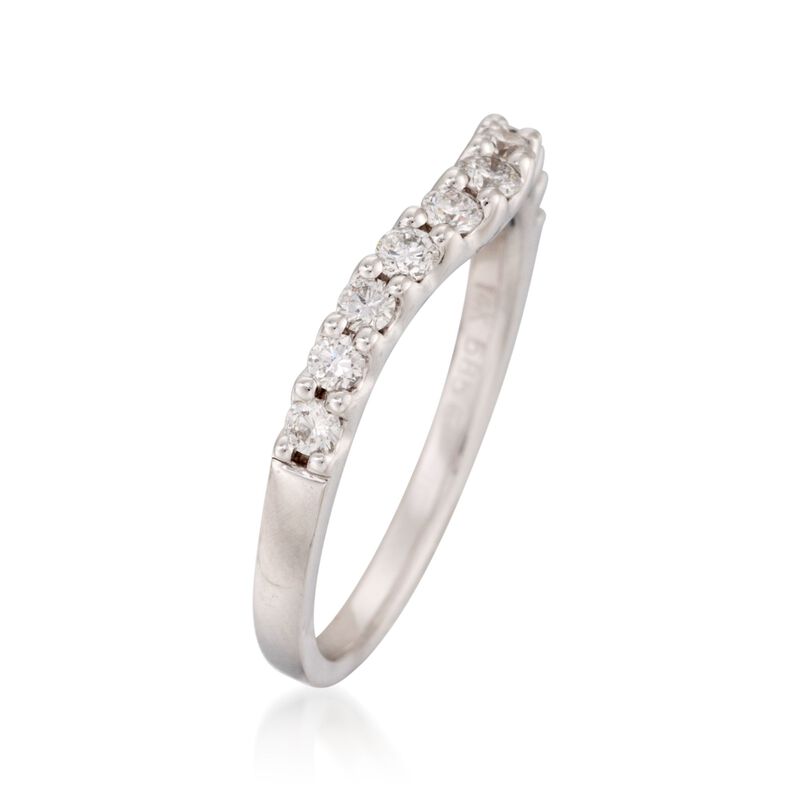 .50 ct. t.w. Curved Diamond Wedding Ring in 14kt White Gold image number 2