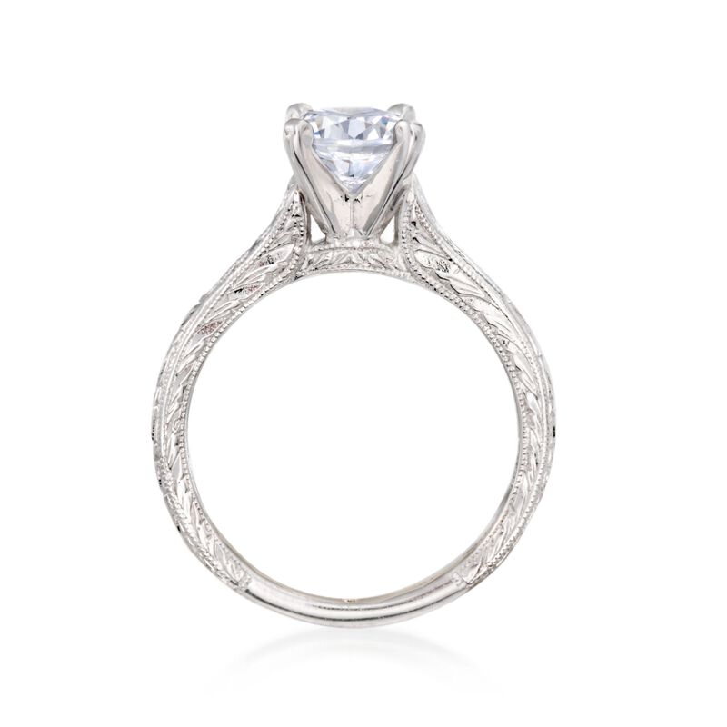 Gabriel Designs .15 ct. t.w. Diamond Engagement Ring Setting in 14kt White Gold image number 3