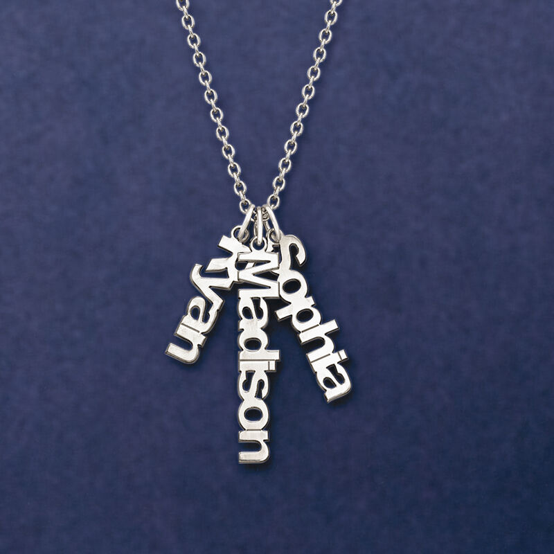 Sterling Silver Personalized Name Charm Necklace image number 3