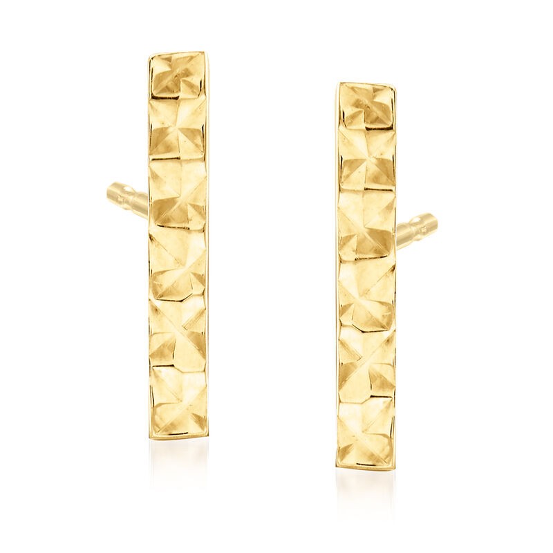 14kt Yellow Gold Bar Earrings image number 0