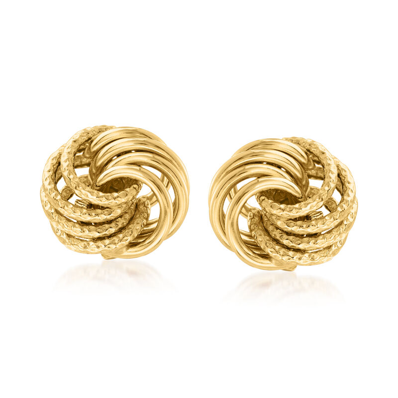 Italian 14kt Yellow Gold Love Knot Stud Earrings image number 0