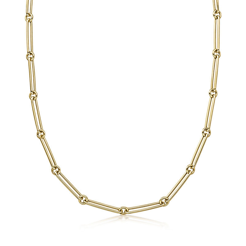C. 1990 Vintage 14kt Yellow Gold Fancy-Link Necklace. 16" image number 0
