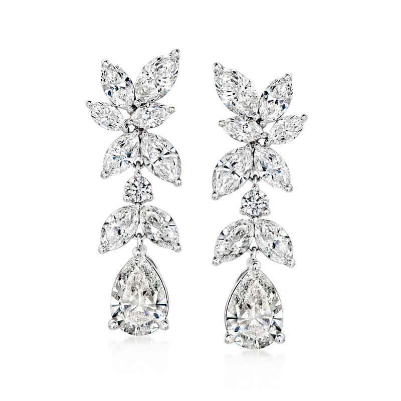 13.00 ct. t.w. Lab-Grown Diamond Drop Earrings in 14kt White Gold  image number 0