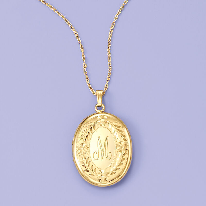 14kt Yellow Gold Oval Locket Necklace image number 3