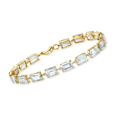C. 1990 Vintage 17.00 ct. t.w. Aquamarine Bracelet in 18kt Yellow Gold