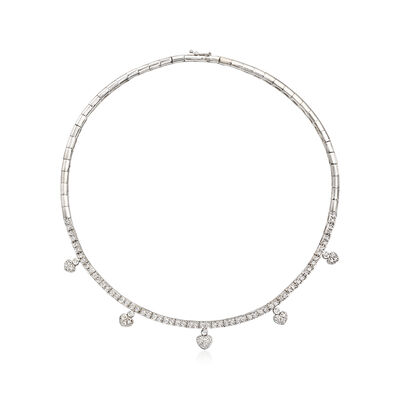 C. 1990 Vintage 1.65 ct. t.w. Diamond Heart Drop Necklace in 18kt White Gold