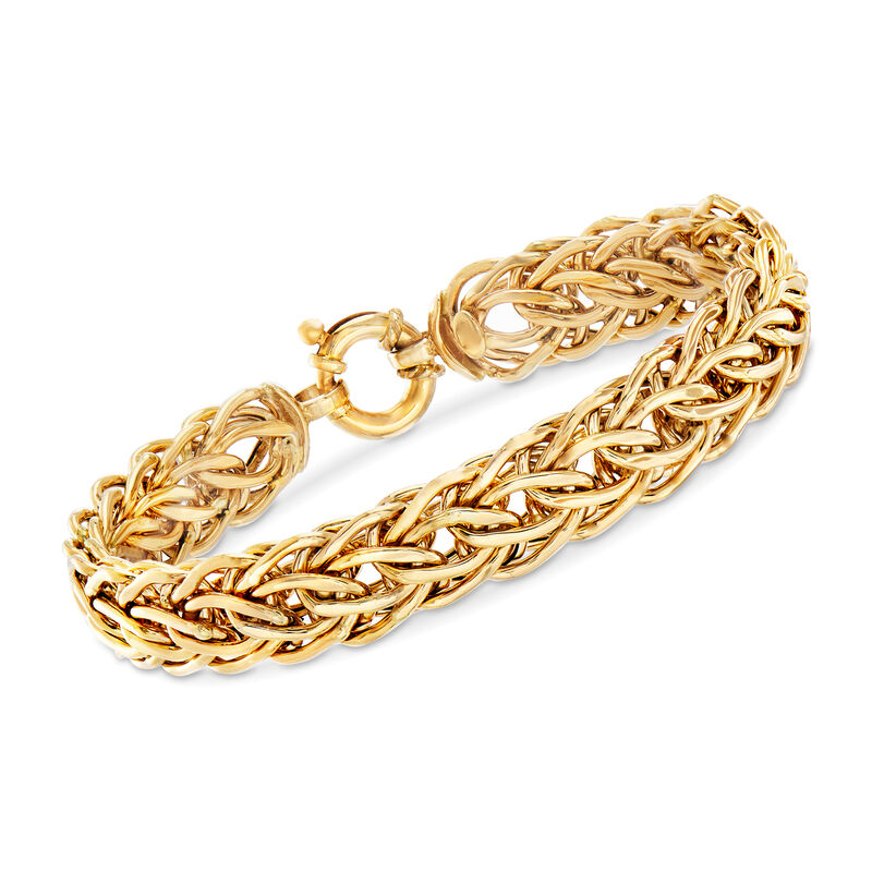 Italian Cestina-Link Bracelet in 18kt Yellow Gold. 7.25&quot; image number 0