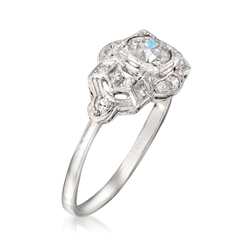 C. 2000 Vintage .76 ct. t.w. Diamond Cocktail Ring in Platinum image number 2