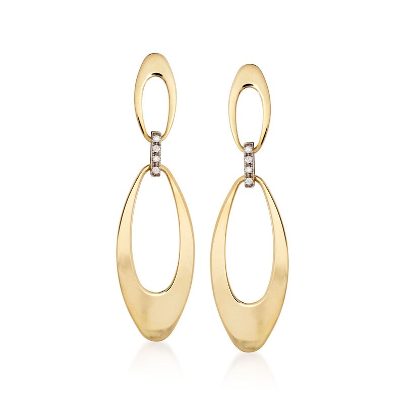 Roberto Coin &quot;Chic & Shine&quot; 18kt Two-Tone Gold Link Drop Earrings with Diamond Accents image number 0