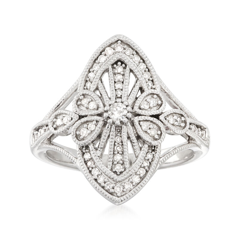 .26 ct. t.w. Diamond Vintage-Inspired Ring in Sterling Silver image number 0