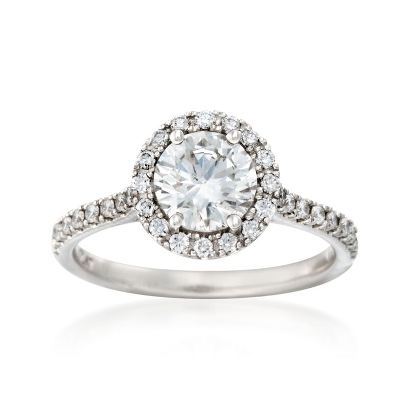 1.28 ct. t.w. Certified Diamond Halo Engagement Ring in Platinum image number 0