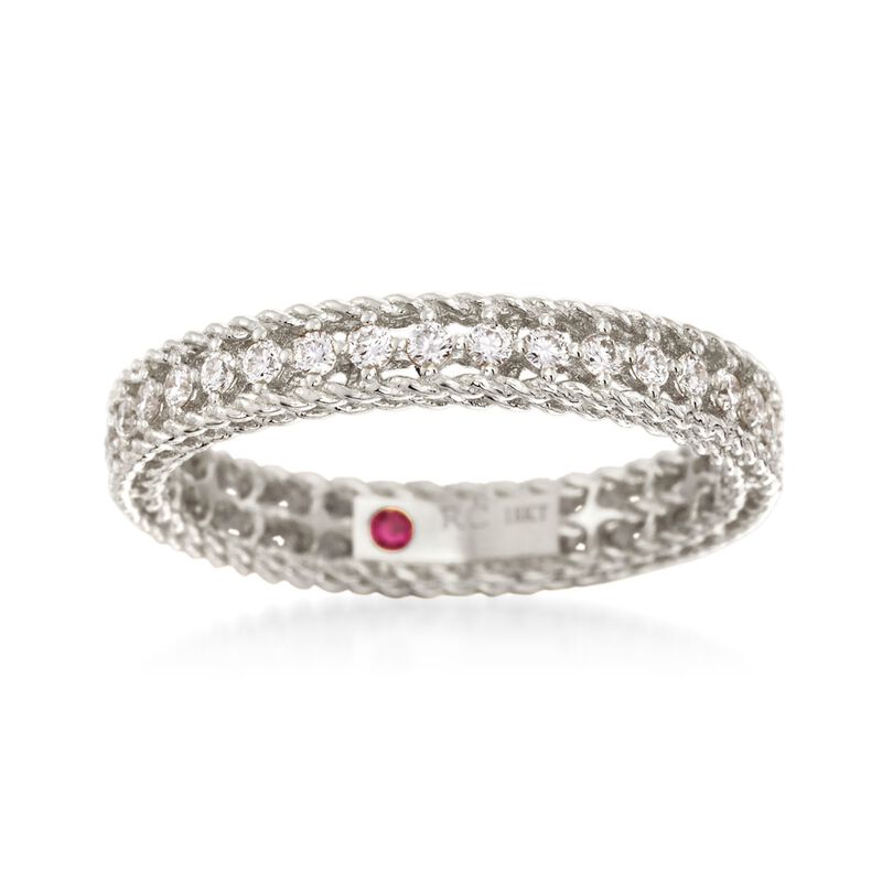 Roberto Coin .43 ct. t.w. Diamond &quot;Symphony&quot; Princess Ring in 18kt White Gold image number 0
