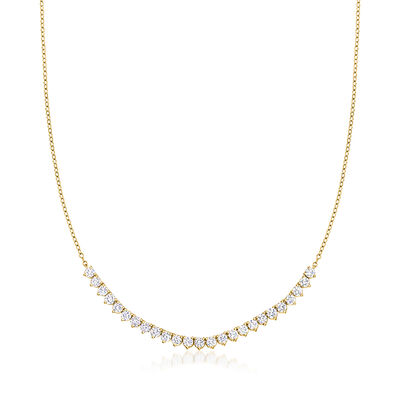 2.00 ct. t.w. Lab-Grown Diamond Necklace in 18kt Gold Over Sterling
