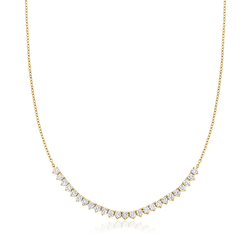 2.00 ct. t.w. Lab-Grown Diamond Necklace in 18kt Gold Over Sterling. 16" image number 1