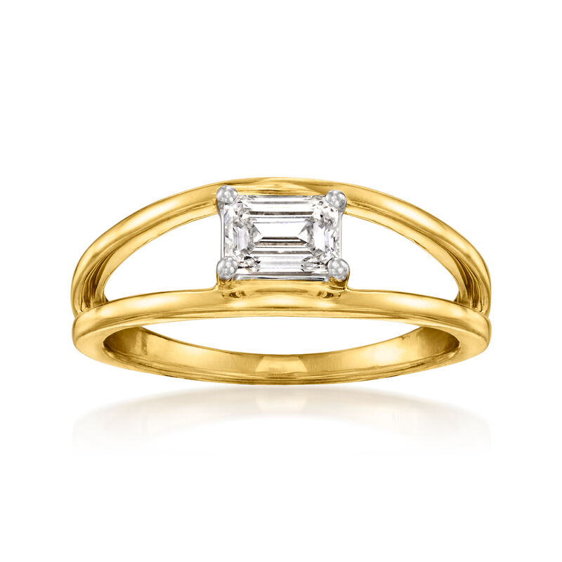 .50 Carat Lab-Grown Diamond Split Ring in 18kt Gold Over Sterling image number 0