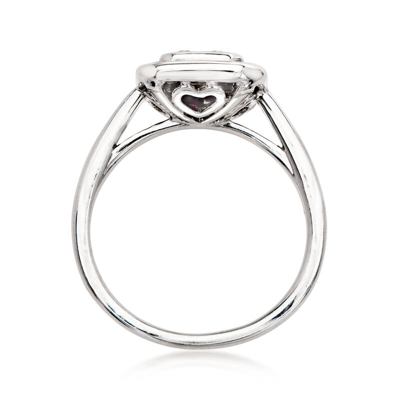 C. 1990 Vintage .60 ct. t.w. Ruby Ring with .30 ct. t.w. Diamonds in 14kt White Gold. Size 6.25 image number 3
