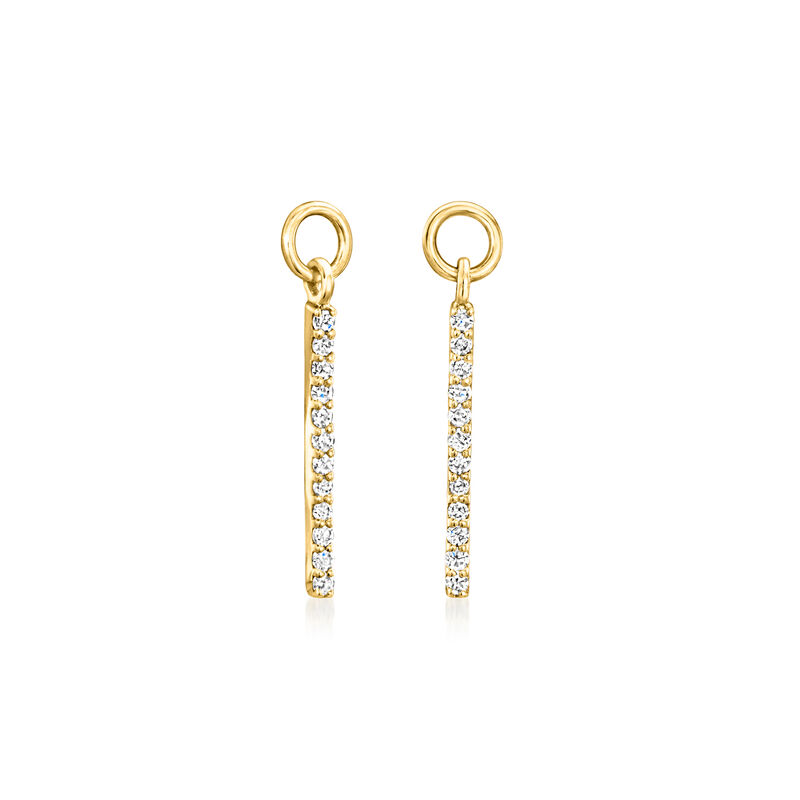 .10 ct. t.w. Diamond Bar Hoop Charms in 14kt Yellow Gold image number 0