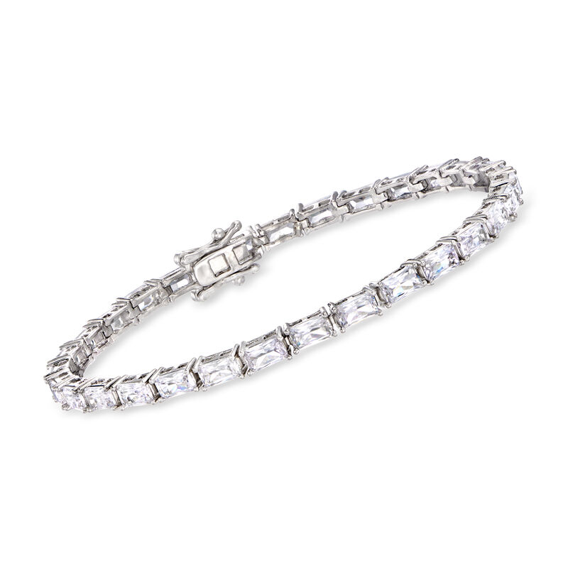 7.50 ct. t.w. Baguette CZ Tennis Bracelet in Sterling Silver image number 0