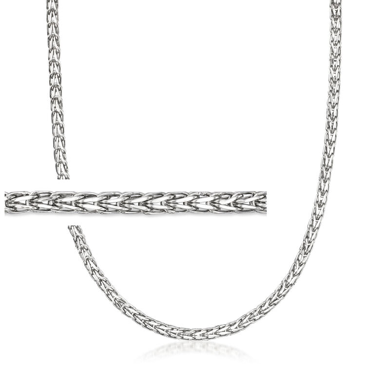 4mm Sterling Silver Boxed Wheat-Chain Necklace image number 0