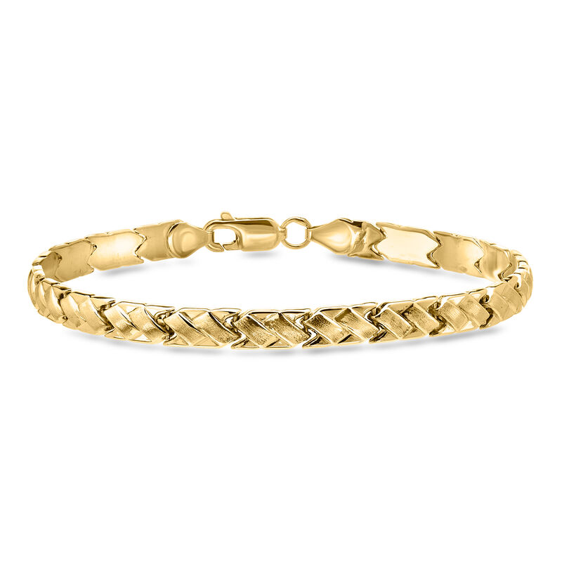 C. 1990 Vintage 14kt Yellow Gold Chevron-Link Bracelet. 7.5" image number 0