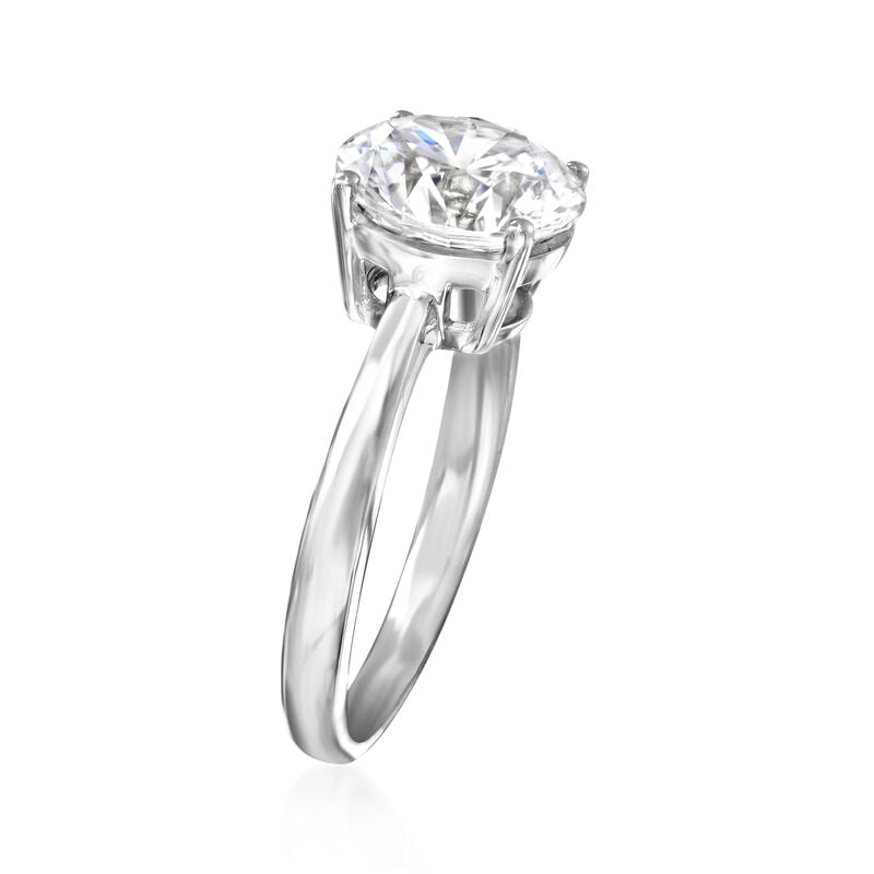 2.60 Carat CZ Solitaire Ring in 14kt White Gold image number 2
