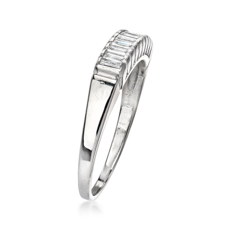 C. 1990 Vintage .50 ct. t.w. Baguette Diamond Ring in Platinum. Size 7.5 image number 2