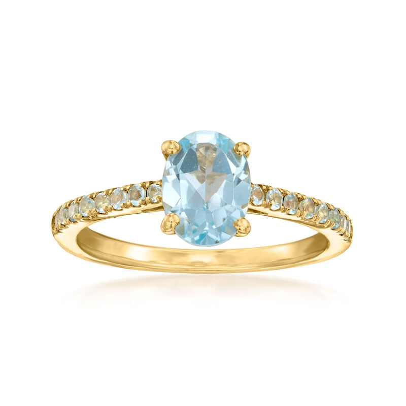 1.60 ct. t.w. Sky Blue Topaz Birthstone Ring in 18kt Gold Over Sterling image number 0