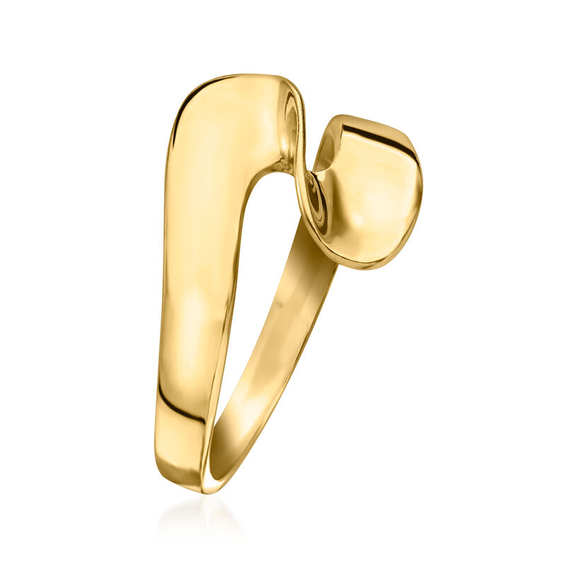 18kt Gold Over Sterling Wave Ring image number 2