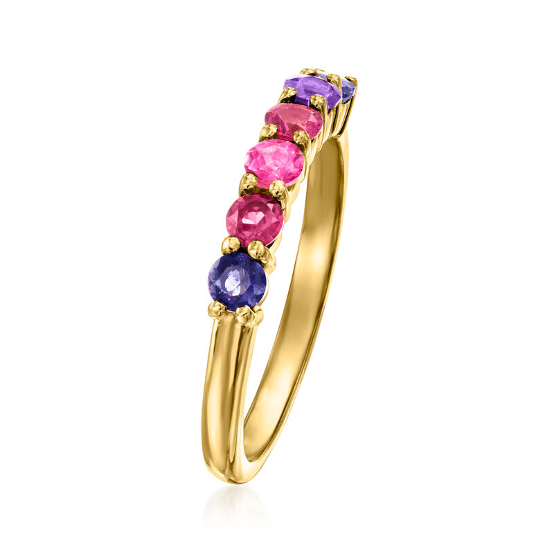 .47 ct. t.w. Multi-Gemstone Gradient Ring in 18kt Gold Over Sterling image number 2